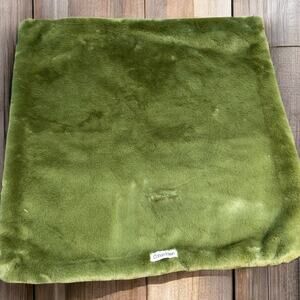 Calvin Klein Pillow Sham Cover Plush Faux Fur Zipper Closure Standard Green